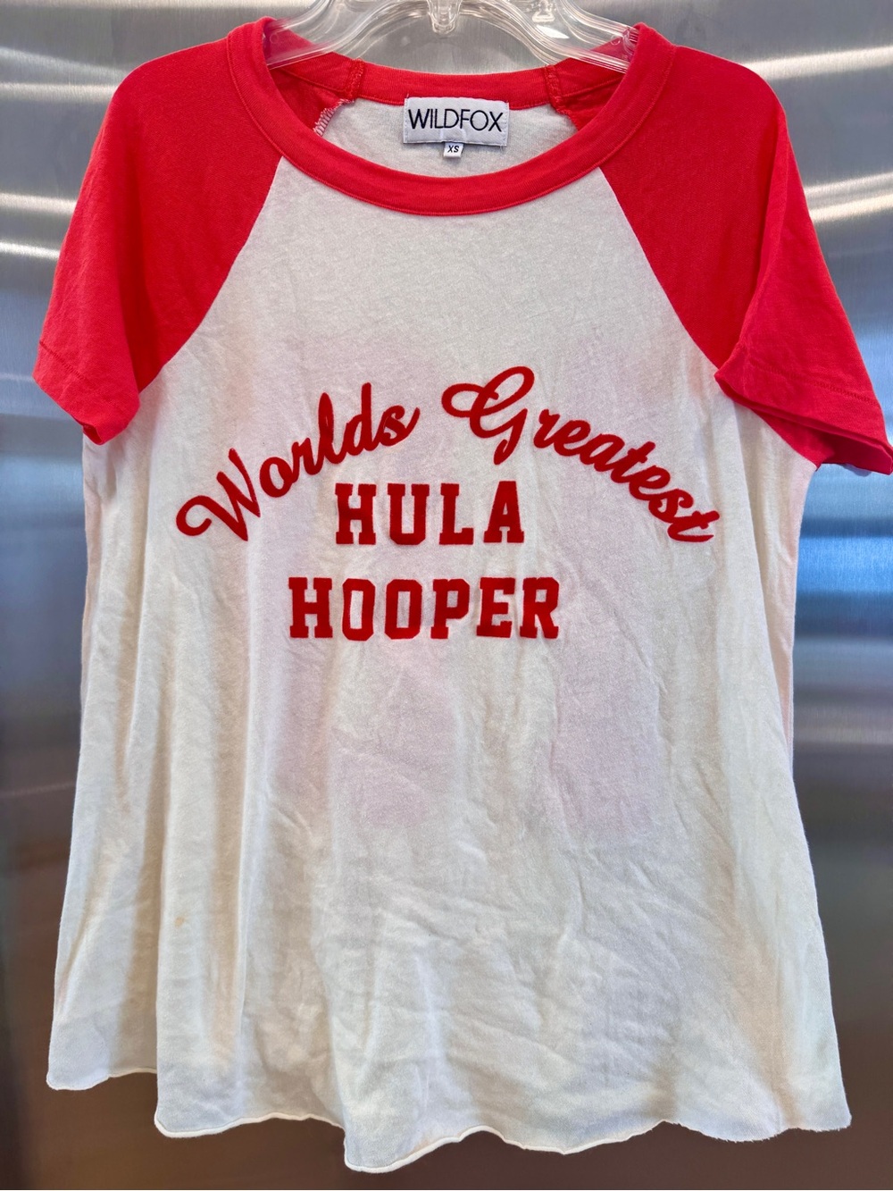 Wildfox World’s Greatest Hula Hooper Raglan Women’s Top - Red